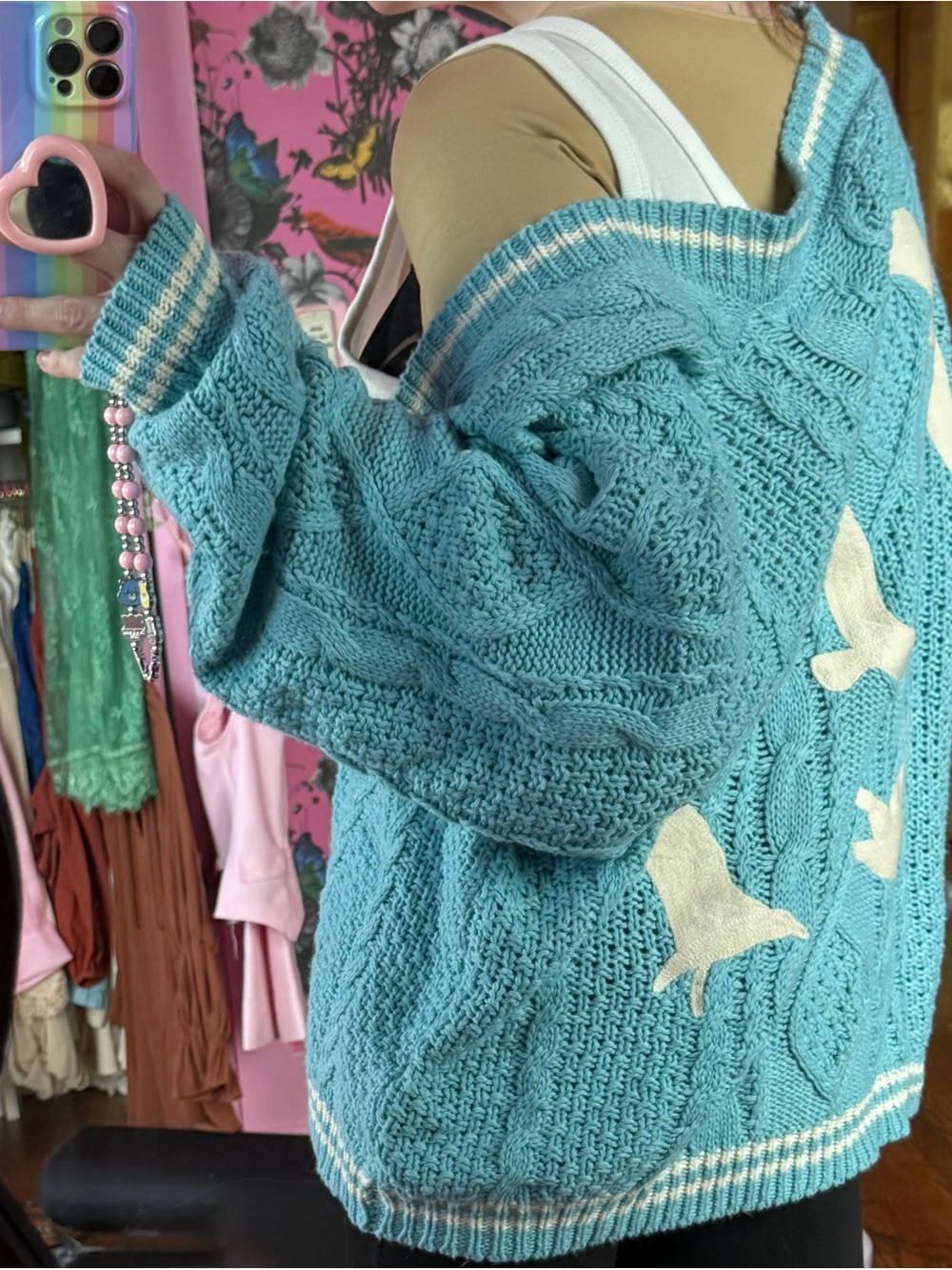 Taylor Swift Official 1989 Seagull Cable Knit Oversized Cardigan Blue M/L Rare - Picture 2 of 11